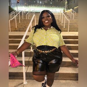 Fo Leather High Waist Shorts